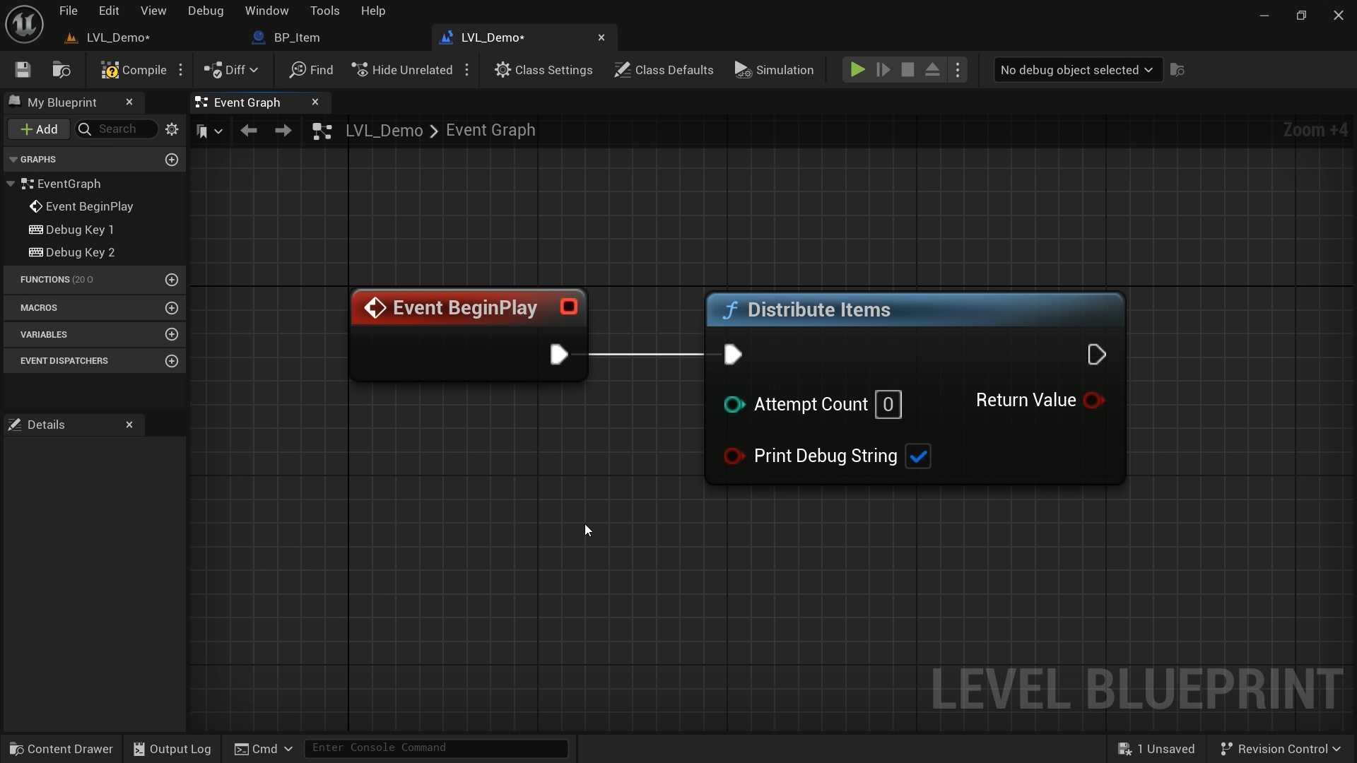 Call Distribute Items function